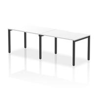 Evolve Plus 1200mm Single Row 2 Person Office Bench Desk White Top Black Frame