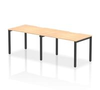 Evolve Plus 1200mm Single Row 2 Person Office Bench Desk Maple Top Black Frame