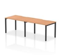 Evolve Plus 1200mm Single Row 2 Person Office Bench Desk Oak Top Black Frame