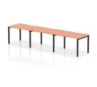 Evolve Plus 1200mm Single Row 3 Person Office Bench Desk Beech Top Black Frame