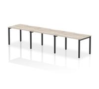 Evolve Plus 1200mm Single Row 3 Person Office Bench Desk Grey Oak Top Black Frame