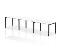 Evolve Plus 1200mm Single Row 3 Person Bench Desk White/Black