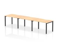 Evolve Plus 1200mm Single Row 3 Person Office Bench Desk Maple Top Black Frame