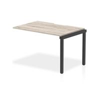 Evolve Plus 1200mm Single Row Office Bench Desk Ext Kit Grey Oak Top Black Frame