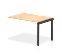 Evolve Plus 1200mm Single Row Office Bench Desk Ext Kit Maple Top Black Frame