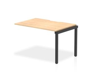 Evolve Plus 1200mm Single Row Office Bench Desk Ext Kit Maple Top Black Frame