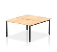 Evolve Plus 1400mm B2B 2 Person Bench Desk Maple Top Black Frame