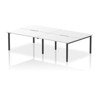 Evolve Plus 1400mm B2B 4 Person Bench Desk White Top Black Frame