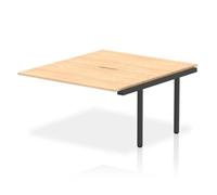 Evolve Plus 1400mm B2B Office Bench Desk Ext Kit Maple Top Black Frame