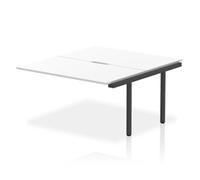 Evolve Plus 1400mm B2B Office Bench Desk Ext Kit White Top Black Frame