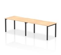 Evolve Plus 1400mm Single Row 2 Person Bench Desk Maple/Black