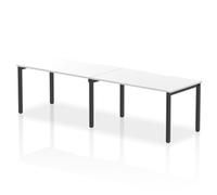 Evolve Plus 1400mm Single Row 2 Person Office Bench Desk White Top Black Frame