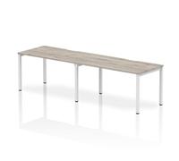 Evolve 1400 2P Desk Grey Oak White Frame