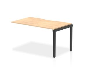 Evolve Plus 1400mm Single Row Office Bench Desk Ext Kit Maple Top Black Frame