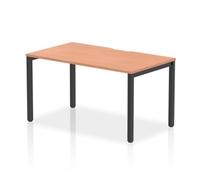 Evolve Plus 1400mm Single Starter Office Bench Desk Beech Top Black Frame