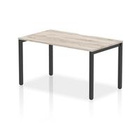 Evolve Plus 1400mm Single Starter Office Bench Desk Grey Oak Top Black Frame