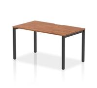 Evolve Plus 1400mm Single Starter Office Bench Desk Walnut Top Black Frame