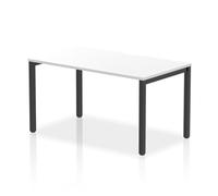 Evolve Plus 1400mm Single Starter Office Bench Desk White Top Black Frame