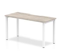 Evolve Plus 1400mm Single Starter Desk Grey Oak Top White Frame