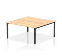 Evolve Plus 1600mm B2B 2 Person Bench Desk Maple Top Black Frame