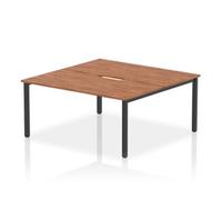 Evolve Plus 1600mm B2B 2 Person Bench Desk Walnut Top Black Frame