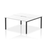 Evolve Plus 1600mm B2B 2 Person Bench Desk White Top Black Frame