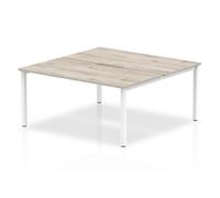 Evolve 1600 B2B 2P Desk Grey Oak White Frame
