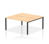 Evolve Plus 1600mm B2B 2 Person Office Bench Desk Maple Top Black Frame