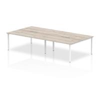 Evolve Plus 1600mm B2B 4 Person Desk Grey Oak Top White Frame