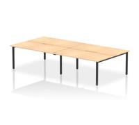 Evolve Plus 1600mm B2B 4 Person Office Bench Desk Maple Top Black Frame