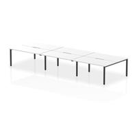 Evolve Plus 1600mm B2B 6 Person Bench Desk White Top Black Frame