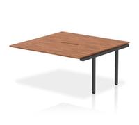 Evolve Plus 1600mm B2B Office Bench Desk EXT Kit Walnut Top Black Frame