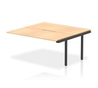 Evolve Plus 1600mm B2B Office Bench Desk Ext Kit Maple Top Black Frame