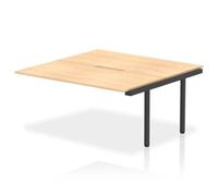 Evolve Plus 1600mm B2B Office Bench Desk Ext Kit Maple Top Black Frame