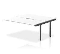 Evolve Plus 1600mm B2B Office Bench Desk Ext Kit White Top Black Frame