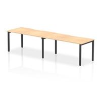 Evolve Plus 1600mm Single Row 2 Person Office Bench Desk Maple Top Black Frame