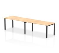 Evolve Plus 1600mm Single Row 2 Person Office Bench Desk Maple Top Black Frame