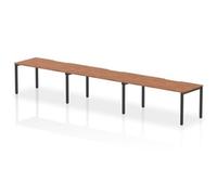 Evolve Plus 1600mm Single Row 3 Person Bench Desk Walnut/Black