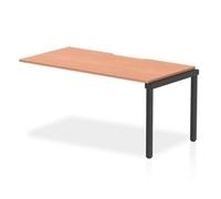 Evolve Plus 1600mm Single Row Office Bench Desk EXT Kit Beech Top Black Frame