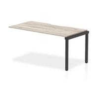 Evolve Plus 1600mm Single Row Bench Desk Ext Kit Grey Oak/Black