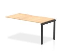 Evolve Plus 1600mm Single Row Bench Desk Ext Kit Maple Top Black Frame