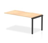 Evolve Plus 1600mm Single Row Office Bench Desk Ext Kit Maple Top Black Frame