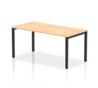 Evolve Plus 1600mm Single Starter Office Bench Desk Maple Top Black Frame