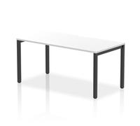 Evolve Plus 1600mm Single Starter Office Bench Desk White Top Black Frame