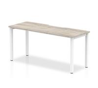 Evolve 1600 Starter Desk Grey Oak White Frame