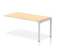 Evolve Single Ext Kit Silver Frame Bench Desk 1600 Maple - BE329