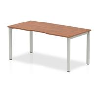 Evolve Plus 1400mm Single Starter Desk Walnut Top Silver Frame BE132