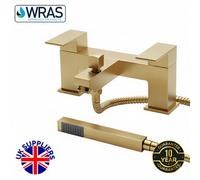 Evolve Solo Brushed Brass Bath Shower Mixer & Handset