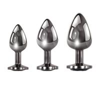 Evolved Black Gem Anal Plug Set The Slick & Stylish Gunmetal Finish Anal Sex Toy