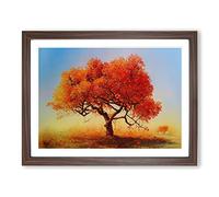 Evolving Apple Tree Framed Print | A4 Walnut Framed Wall Art | Ready to Hang | Modern Floral Picture | Living Room Bedroom Lounge Office